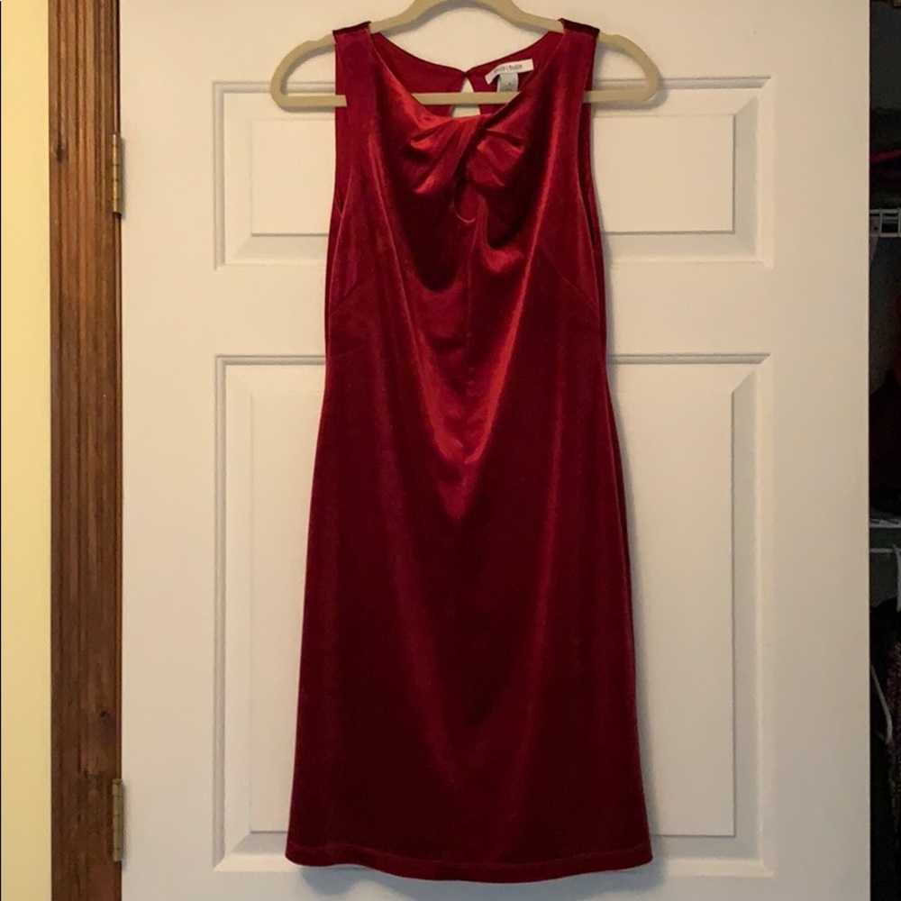 Red velvet dress